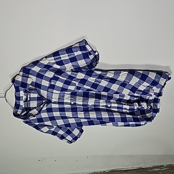 JACK & Jones XXL blue and white plaid button down short sleeve shirt - Picture 2 of 7